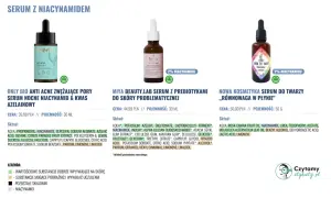 Trzy serum z niacynamidem: ONLY BIO, MIYA BEAUTY.LAB i NOWA KOSMETYKA. Sprawdź, z czym łączyć niacynamid dla najlepszych efektów.