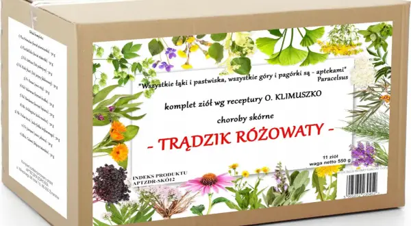 Zioła na trądzik różowaty - komplet 11 ziół wg receptury O. Klimuszko. Wyleczyłam trądzik różowaty ziołami, a teraz dzielę się tym naturalnym wsparciem.
