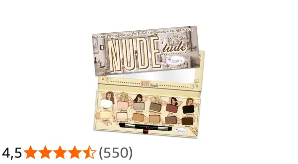 Paleta cieni do powiek "Nude tude" od The Balm z 12 odcieniami i pędzelkiem.