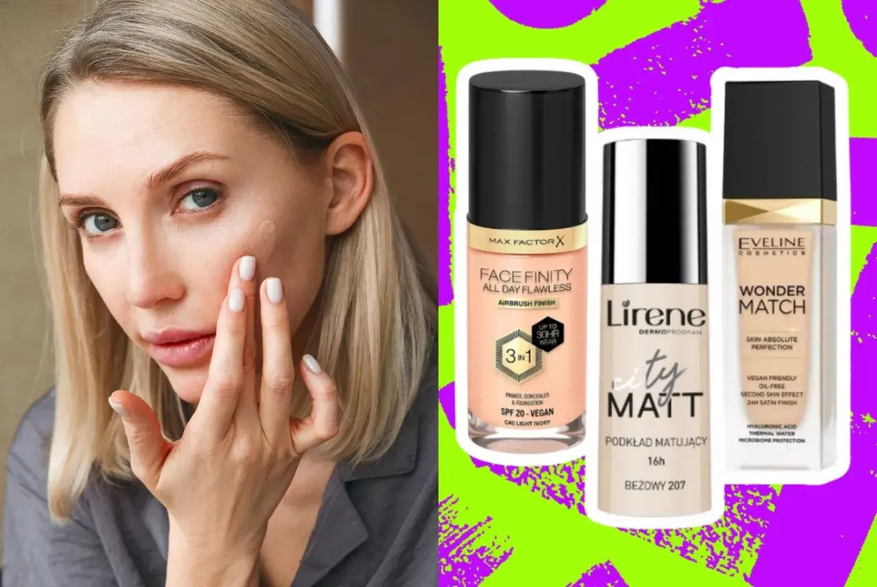 Profesjonalne podkłady do makijażu: Max Factor Face Finity, Lirene City Matt i Eveline Wonder Match.