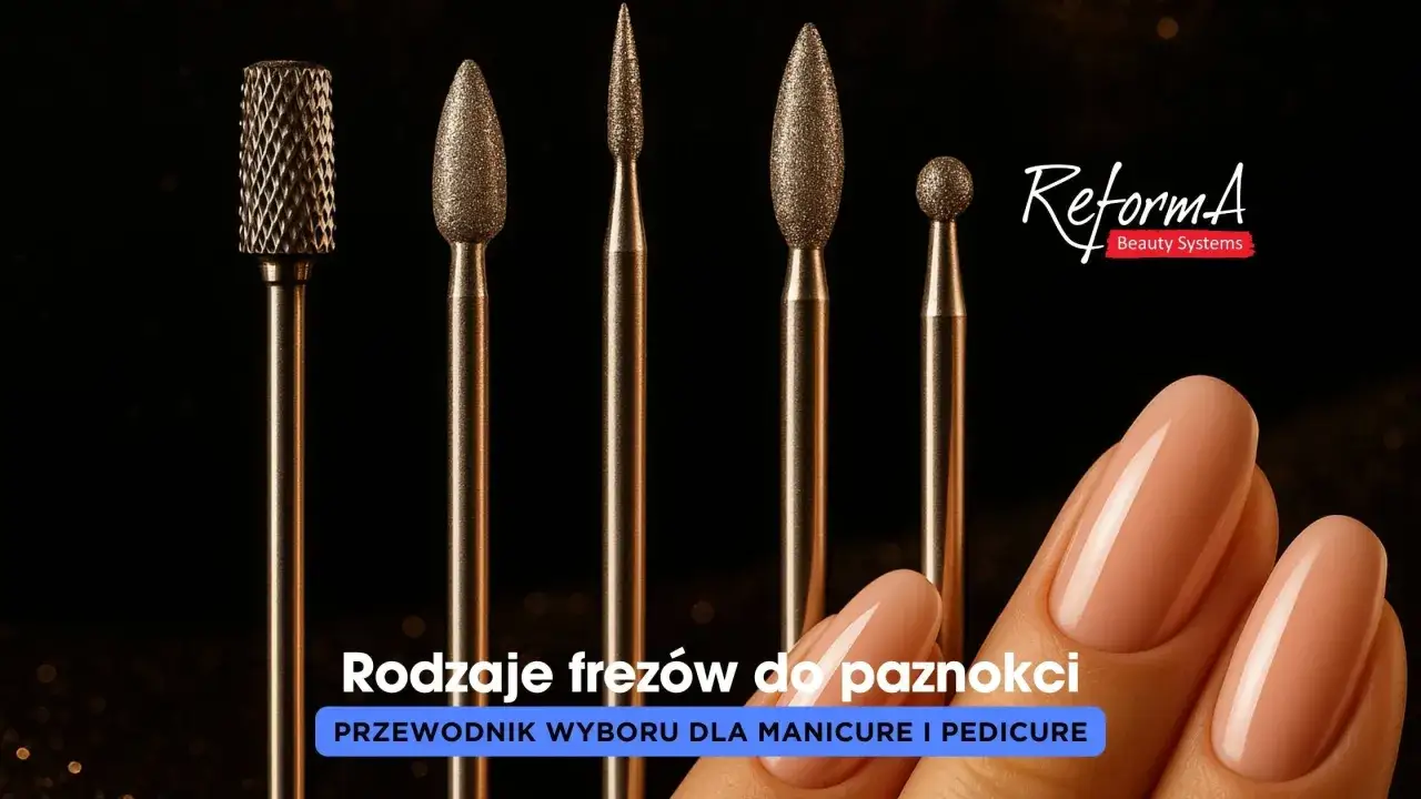 Rodzaje frez&oacute;w do paznokci: przewodnik wyboru dla manicure i pedicure. Poznaj ich zastosowanie i kolory.