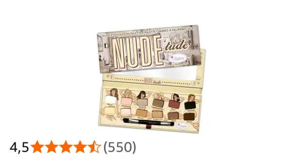 Paleta cieni do powiek "Nude tude" od The Balm z 12 odcieniami i pędzelkiem.